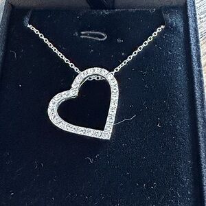 Swarovski Silver Open Heart Pendant Necklace! With original box